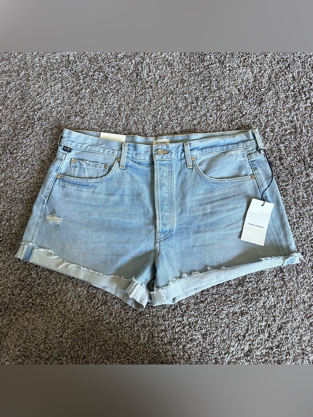 Citizens Of Humanity Light Wash Denim Cutoff Shorts